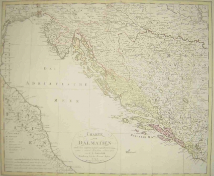 GÜSSEFELD, FRANZ LUDWIG: KARTE VON DALMATIEN UND DER NACHBARLÄNDER